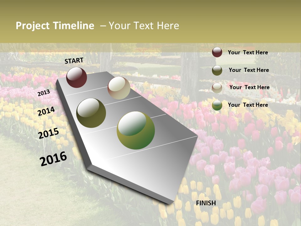 A Field Of Flowers With A Fence In The Background PowerPoint Template