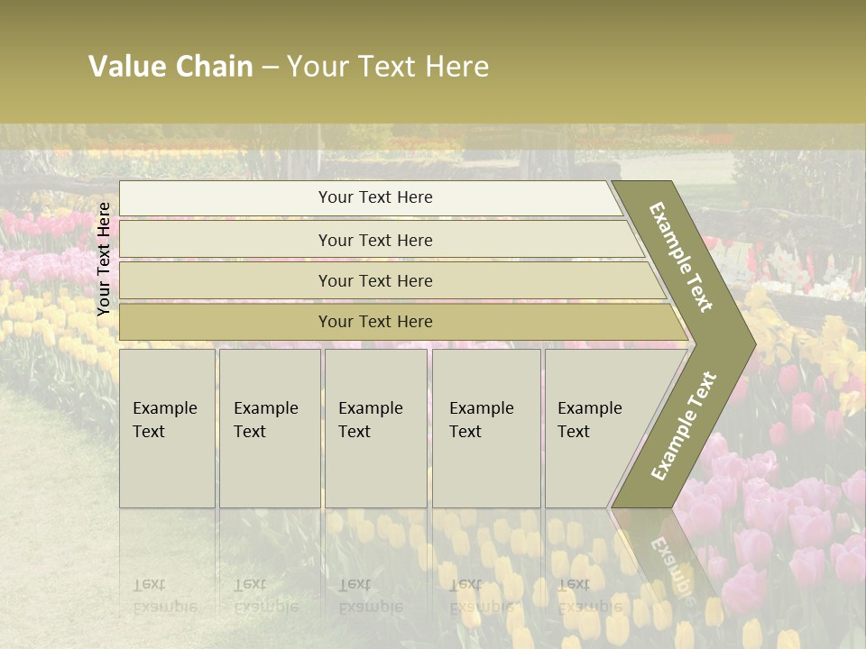 A Field Of Flowers With A Fence In The Background PowerPoint Template
