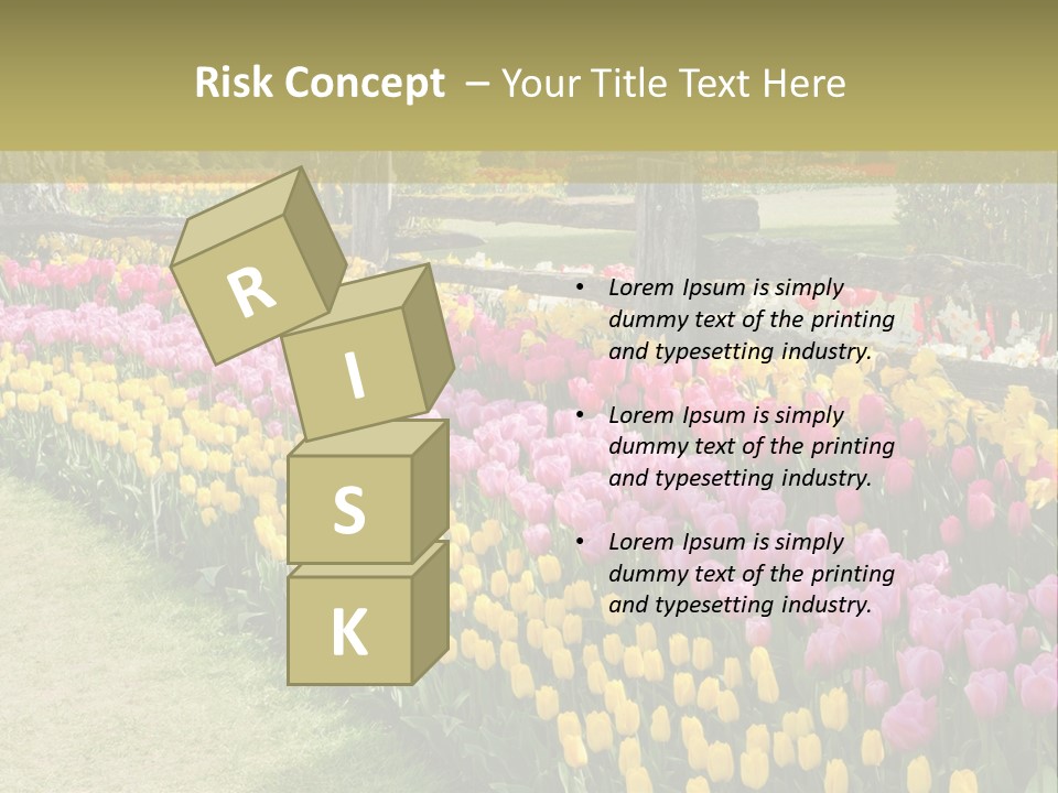 A Field Of Flowers With A Fence In The Background PowerPoint Template