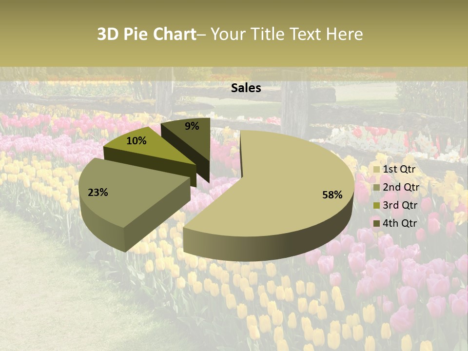 A Field Of Flowers With A Fence In The Background PowerPoint Template