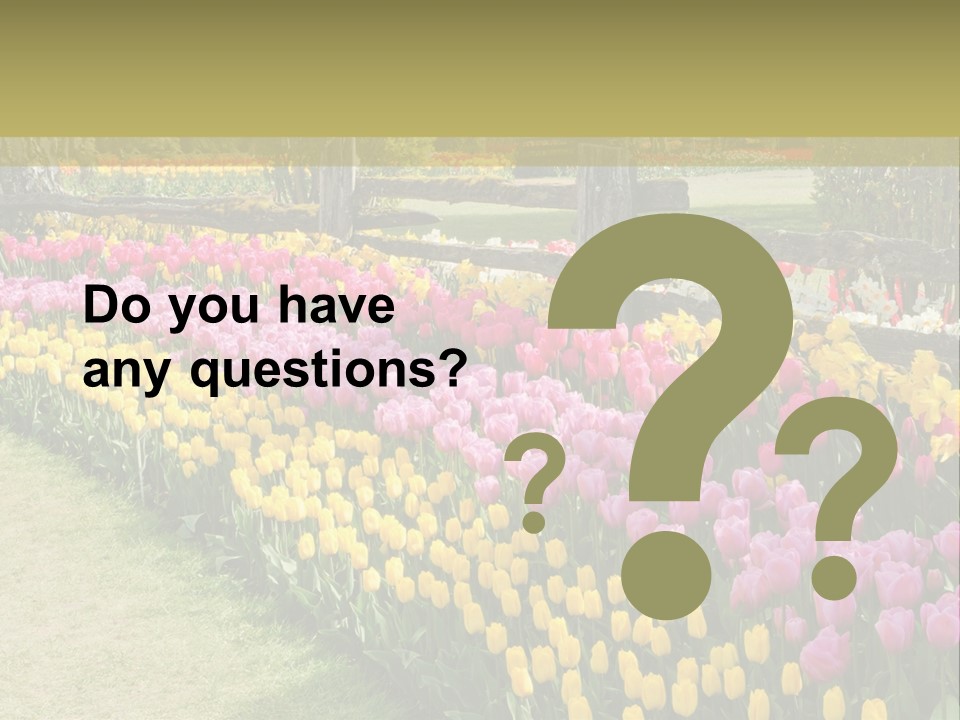 A Field Of Flowers With A Fence In The Background PowerPoint Template