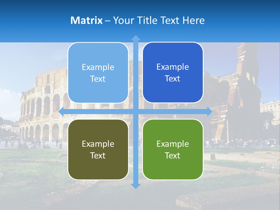 A Picture Of A Roman Colossion With A Blue Sky In The Background PowerPoint Template