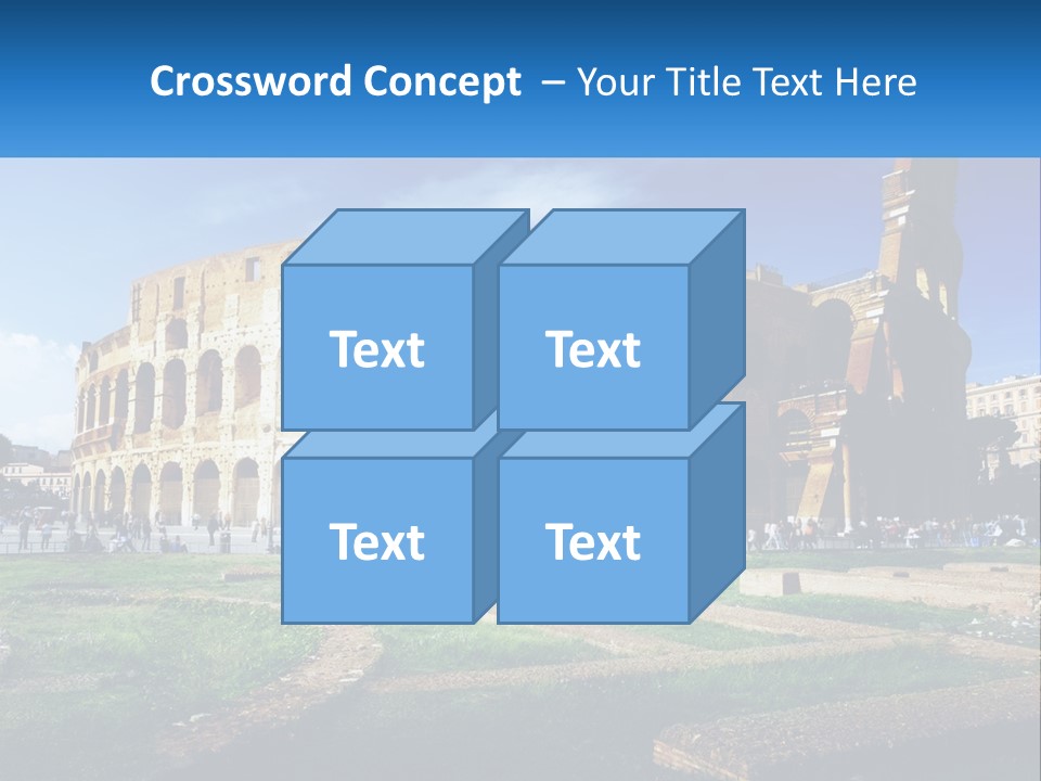 A Picture Of A Roman Colossion With A Blue Sky In The Background PowerPoint Template