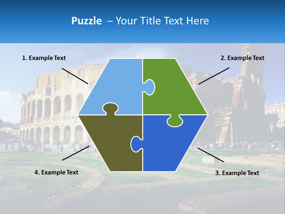 A Picture Of A Roman Colossion With A Blue Sky In The Background PowerPoint Template