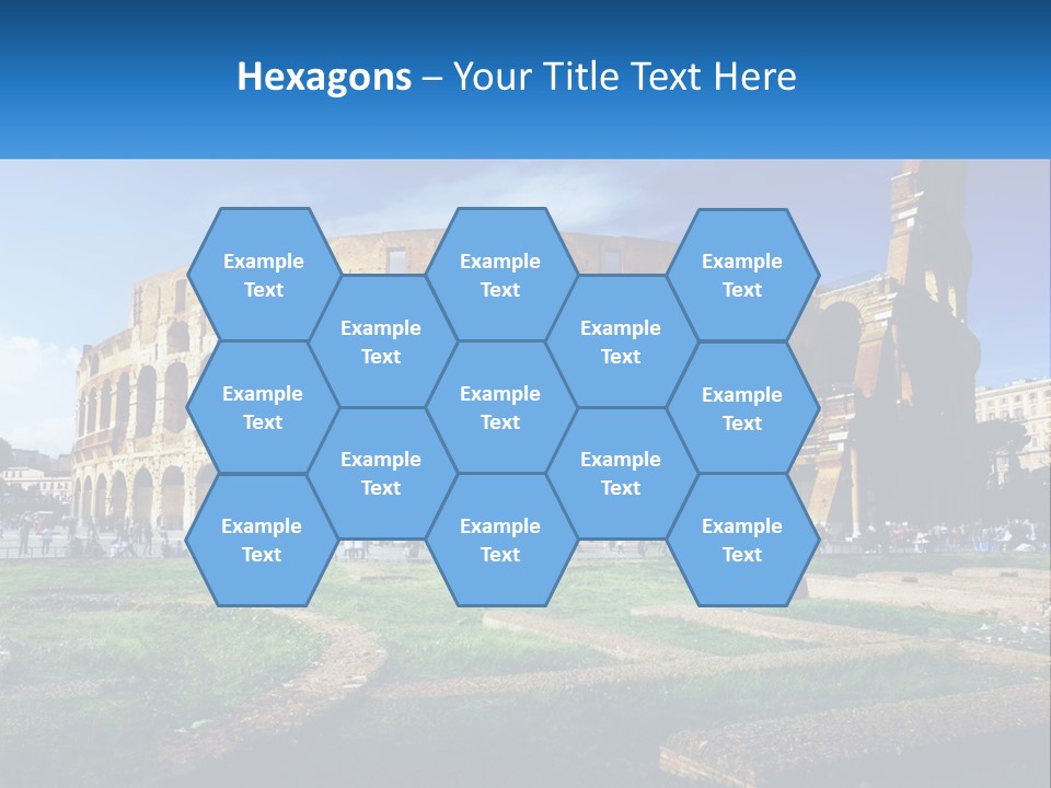 A Picture Of A Roman Colossion With A Blue Sky In The Background PowerPoint Template