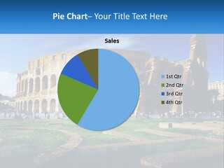 A Picture Of A Roman Colossion With A Blue Sky In The Background PowerPoint Template