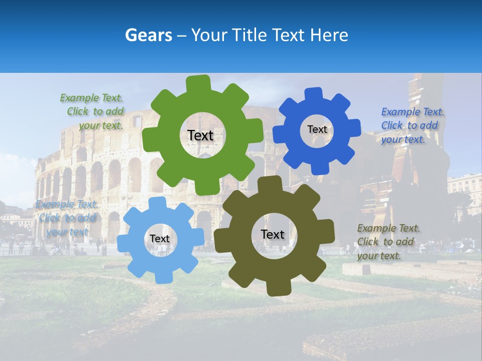 A Picture Of A Roman Colossion With A Blue Sky In The Background PowerPoint Template