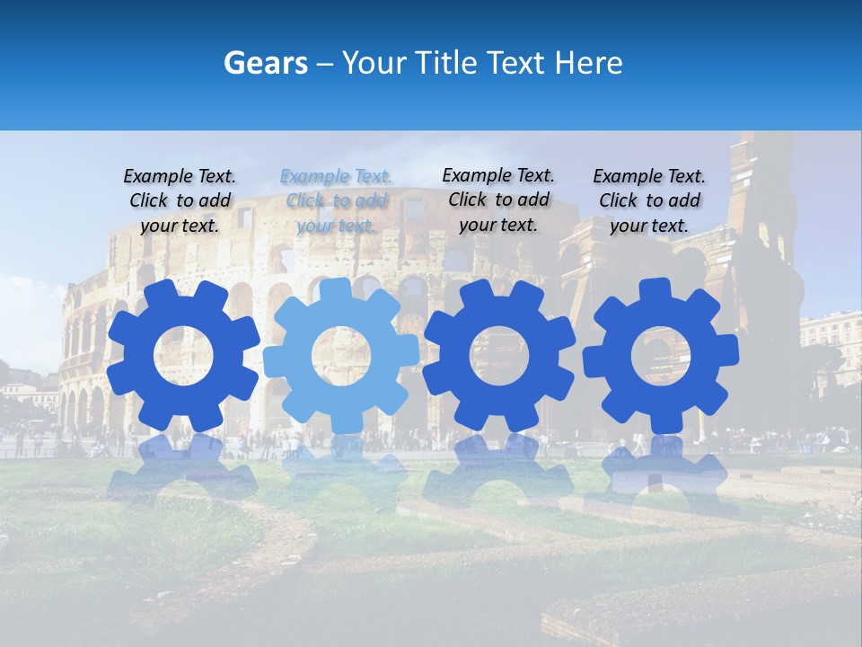 A Picture Of A Roman Colossion With A Blue Sky In The Background PowerPoint Template