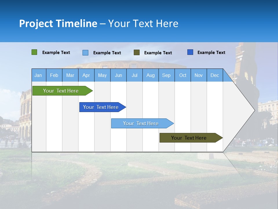 A Picture Of A Roman Colossion With A Blue Sky In The Background PowerPoint Template