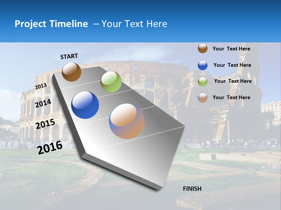 A Picture Of A Roman Colossion With A Blue Sky In The Background PowerPoint Template