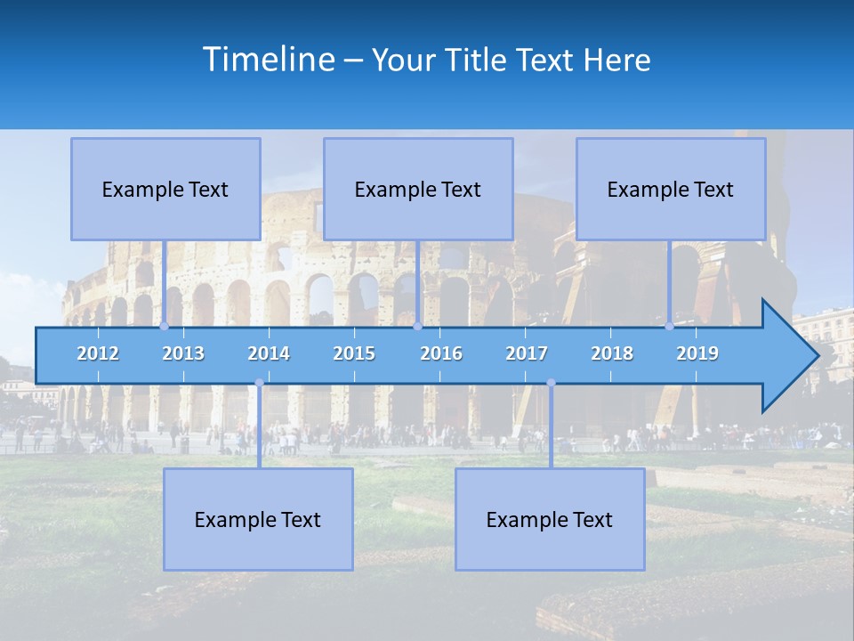 A Picture Of A Roman Colossion With A Blue Sky In The Background PowerPoint Template