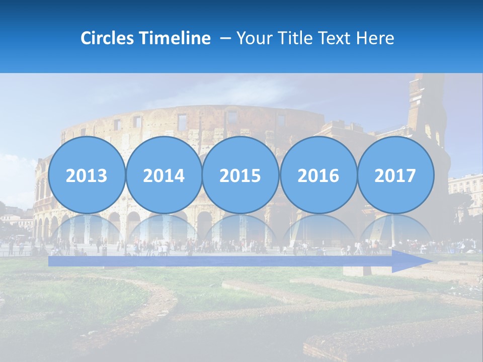 A Picture Of A Roman Colossion With A Blue Sky In The Background PowerPoint Template
