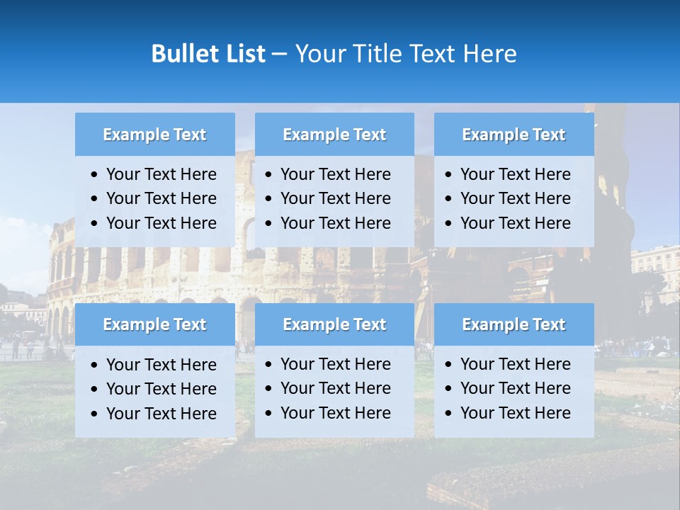 A Picture Of A Roman Colossion With A Blue Sky In The Background PowerPoint Template