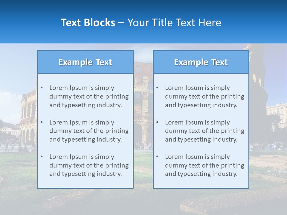 A Picture Of A Roman Colossion With A Blue Sky In The Background PowerPoint Template