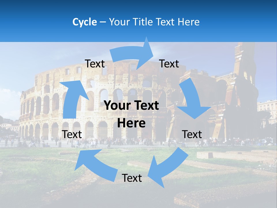A Picture Of A Roman Colossion With A Blue Sky In The Background PowerPoint Template
