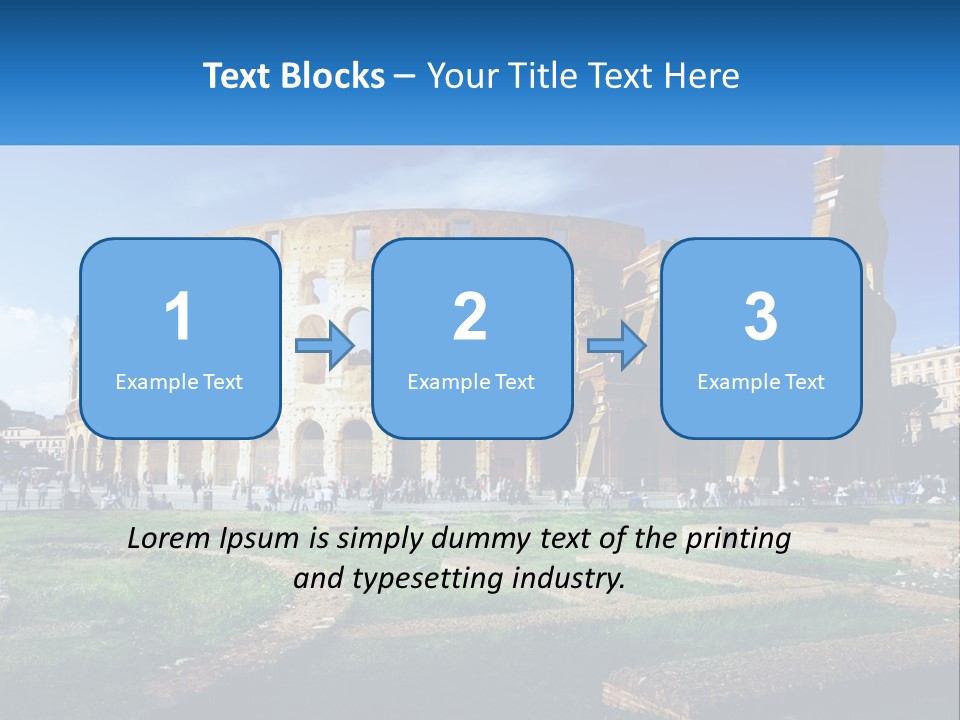 A Picture Of A Roman Colossion With A Blue Sky In The Background PowerPoint Template