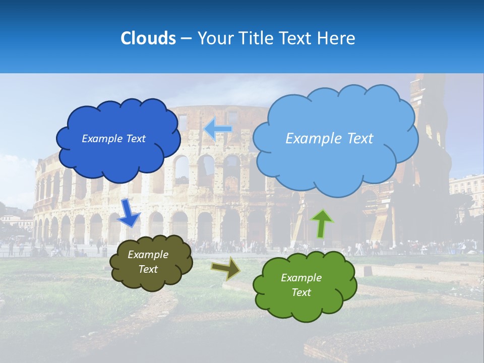 A Picture Of A Roman Colossion With A Blue Sky In The Background PowerPoint Template