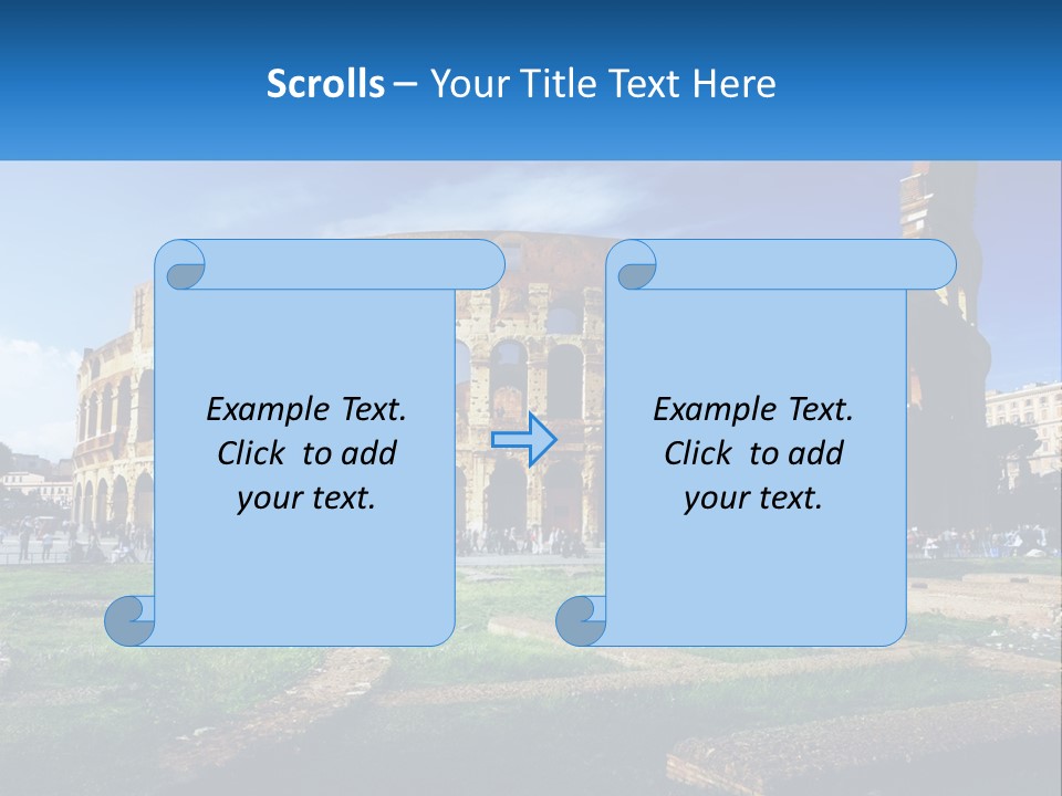 A Picture Of A Roman Colossion With A Blue Sky In The Background PowerPoint Template