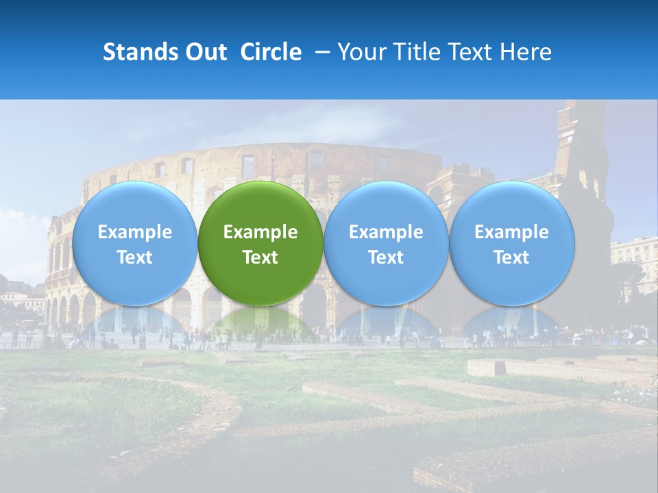A Picture Of A Roman Colossion With A Blue Sky In The Background PowerPoint Template