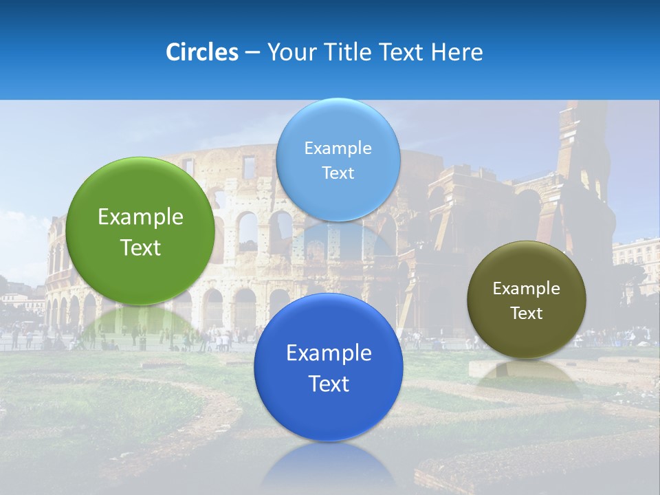 A Picture Of A Roman Colossion With A Blue Sky In The Background PowerPoint Template