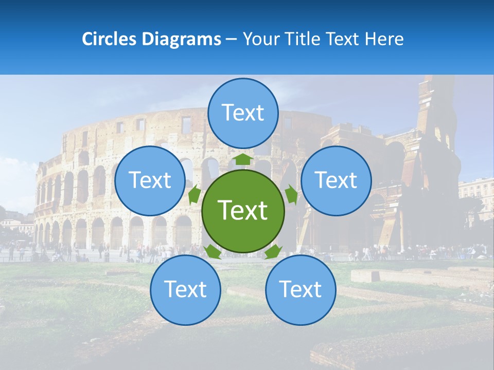 A Picture Of A Roman Colossion With A Blue Sky In The Background PowerPoint Template