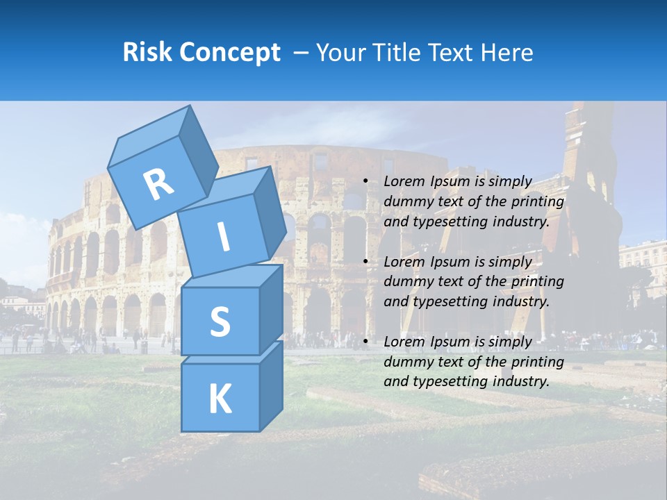 A Picture Of A Roman Colossion With A Blue Sky In The Background PowerPoint Template