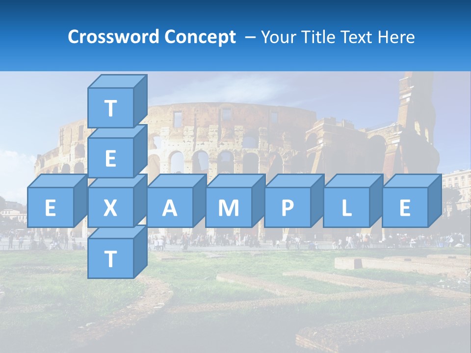 A Picture Of A Roman Colossion With A Blue Sky In The Background PowerPoint Template