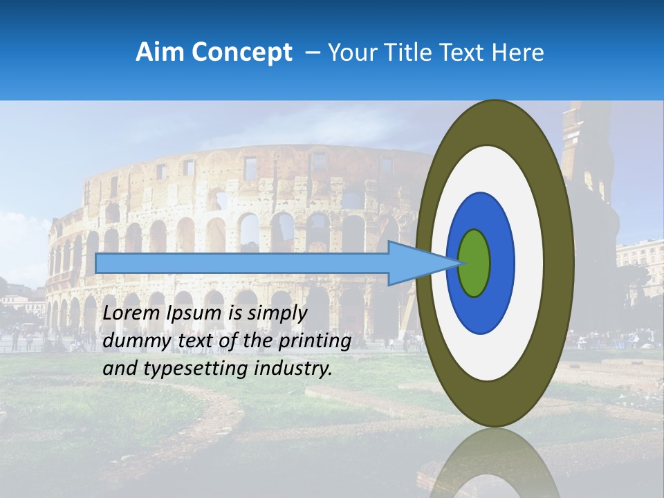 A Picture Of A Roman Colossion With A Blue Sky In The Background PowerPoint Template