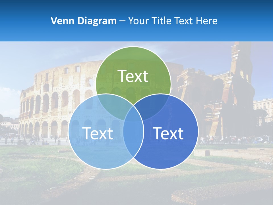 A Picture Of A Roman Colossion With A Blue Sky In The Background PowerPoint Template