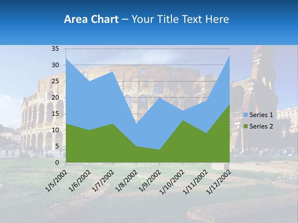 A Picture Of A Roman Colossion With A Blue Sky In The Background PowerPoint Template