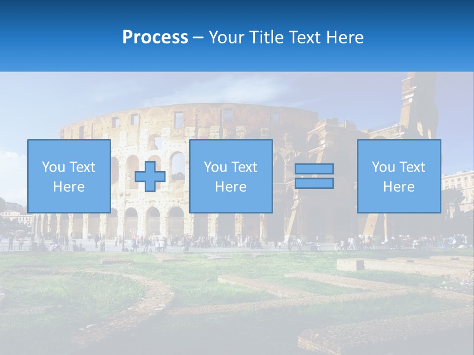 A Picture Of A Roman Colossion With A Blue Sky In The Background PowerPoint Template