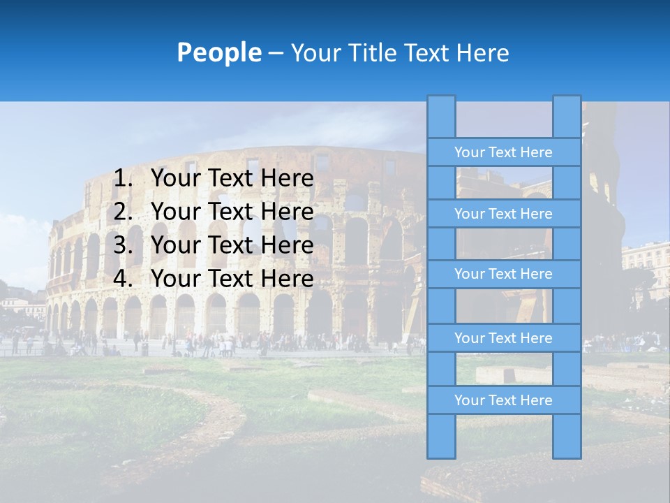 A Picture Of A Roman Colossion With A Blue Sky In The Background PowerPoint Template
