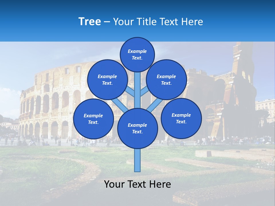 A Picture Of A Roman Colossion With A Blue Sky In The Background PowerPoint Template