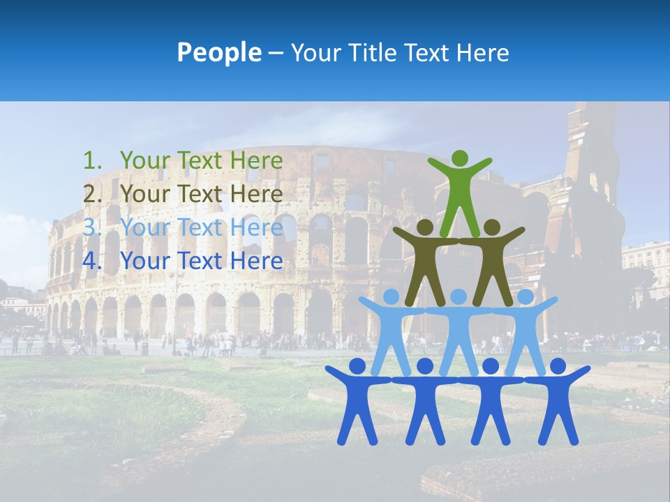 A Picture Of A Roman Colossion With A Blue Sky In The Background PowerPoint Template