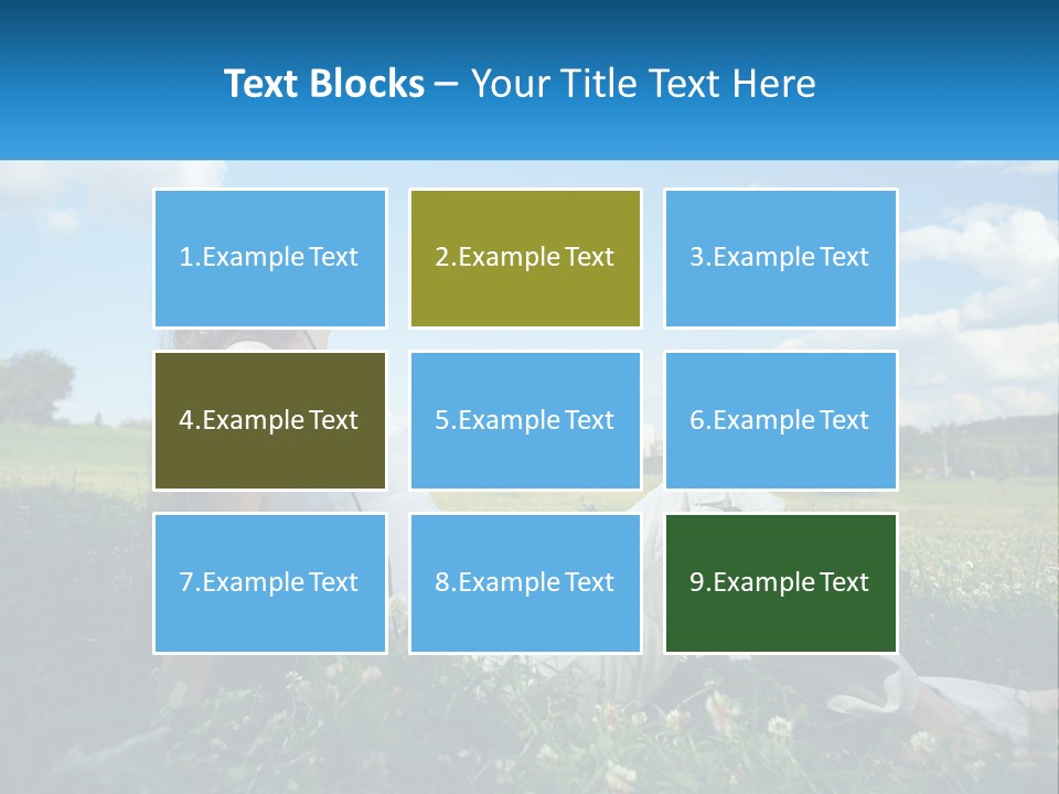 A Woman Sitting In The Grass Listening To Music PowerPoint Template