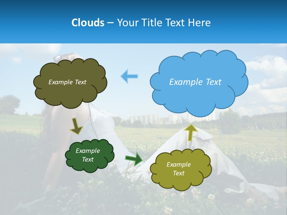 A Woman Sitting In The Grass Listening To Music PowerPoint Template