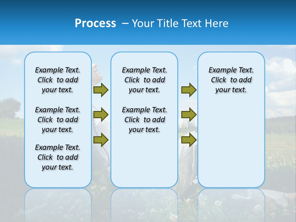A Woman Sitting In The Grass Listening To Music PowerPoint Template