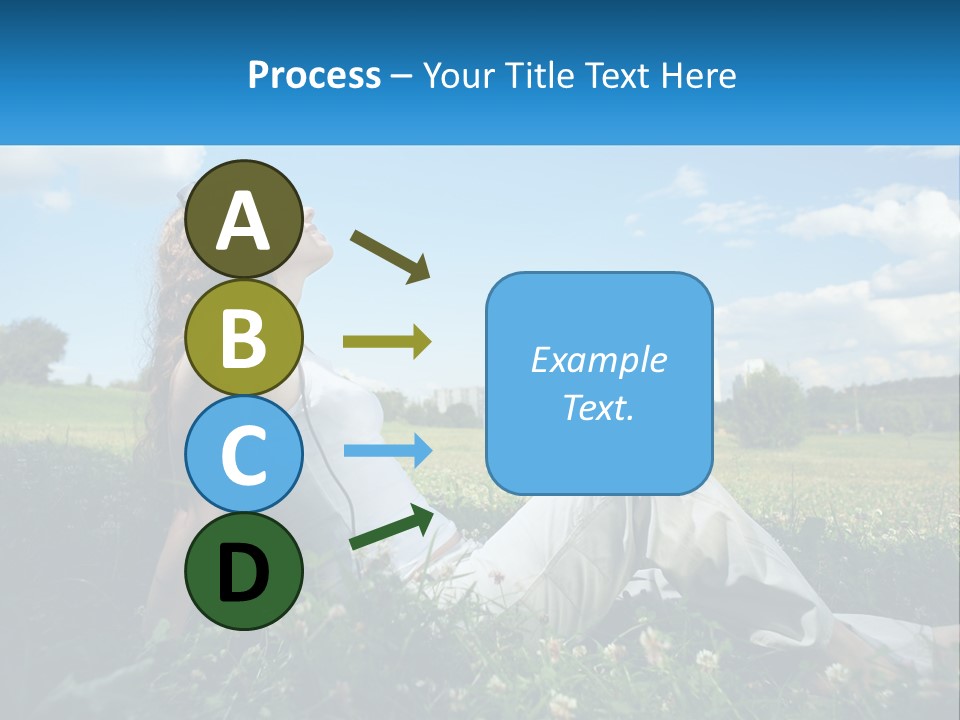 A Woman Sitting In The Grass Listening To Music PowerPoint Template