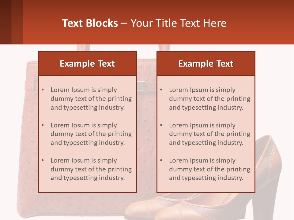 A Woman's Purse And High Heel Shoes Powerpoint Template PowerPoint Template