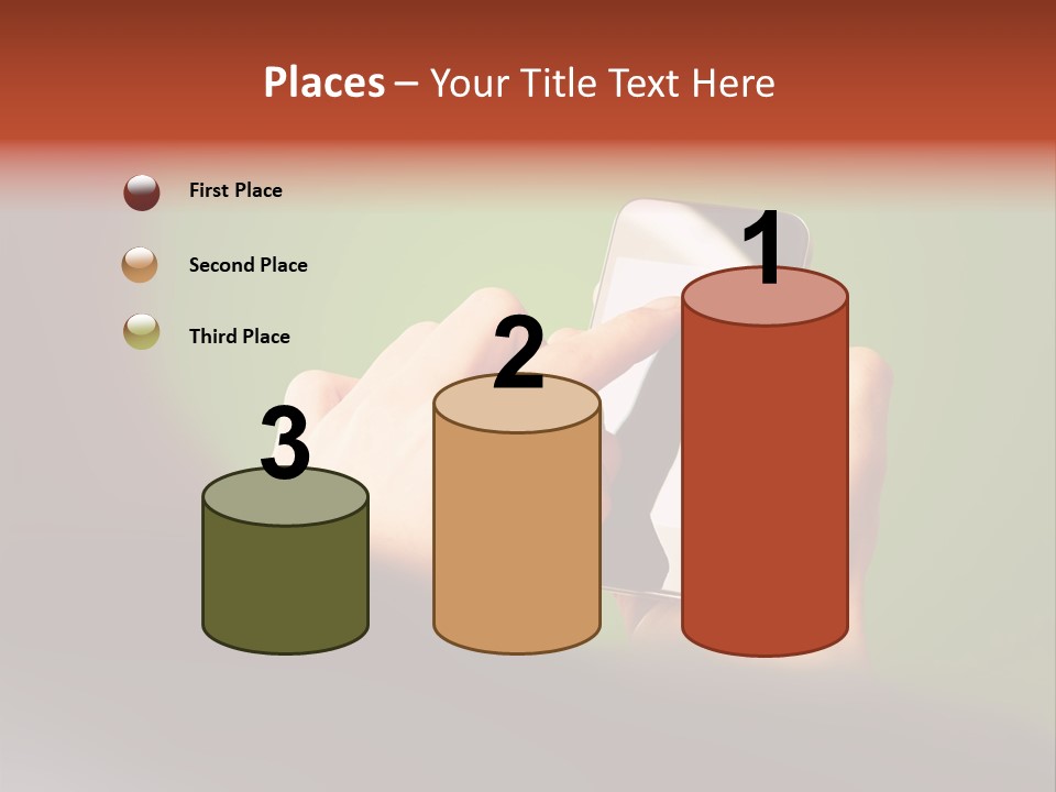 A Person Holding A Cell Phone With A Green Background PowerPoint Template