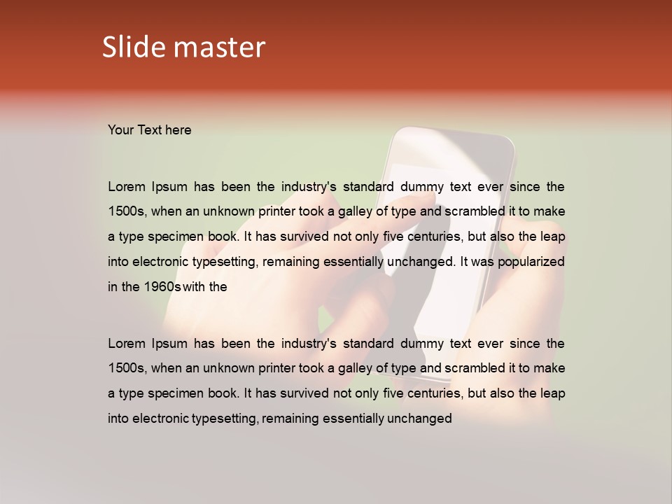 A Person Holding A Cell Phone With A Green Background PowerPoint Template