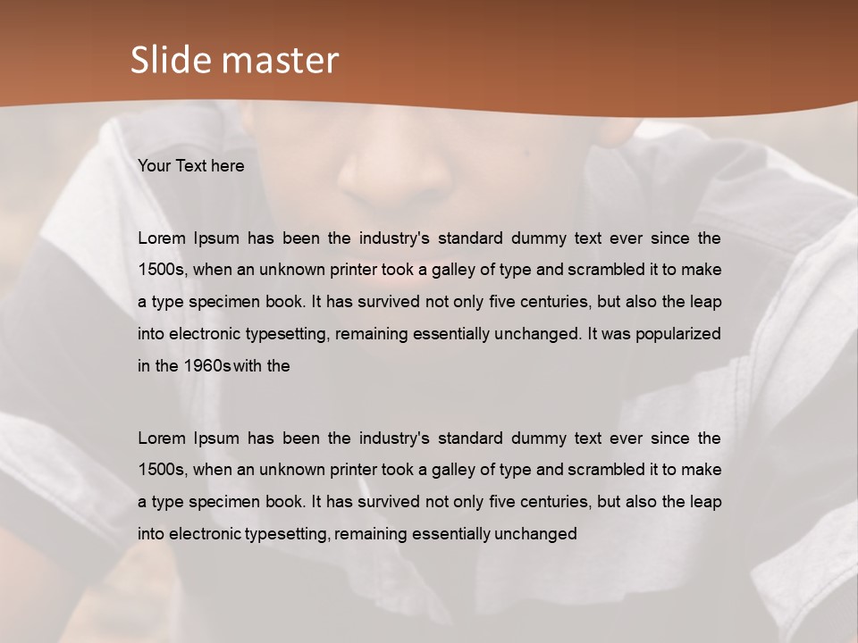 A Young Boy Is Posing For A Picture PowerPoint Template