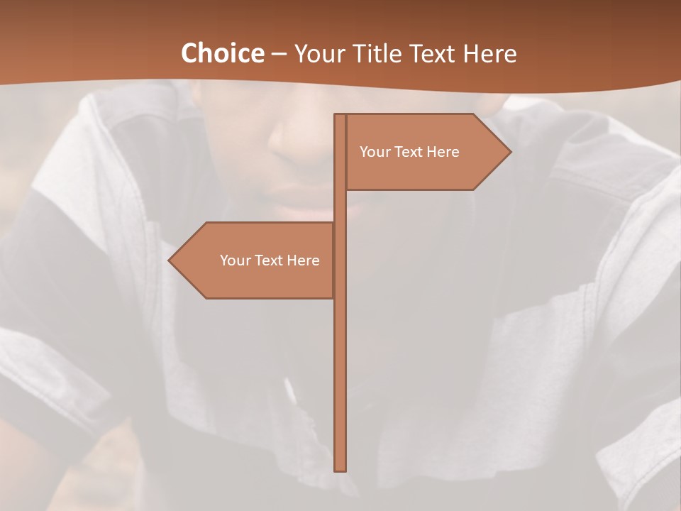 A Young Boy Is Posing For A Picture PowerPoint Template