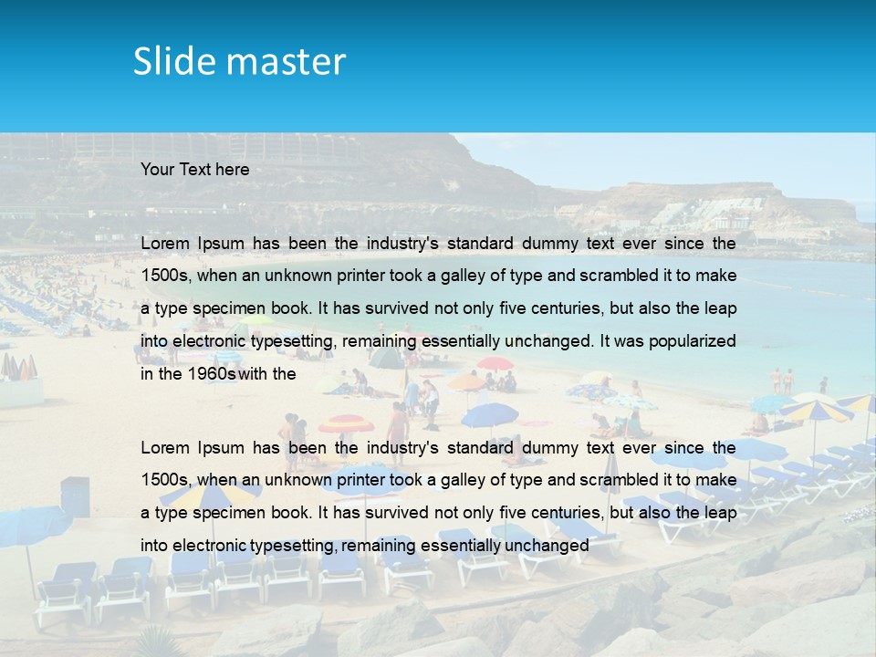 A Group Of People Sitting On Top Of A Sandy Beach PowerPoint Template
