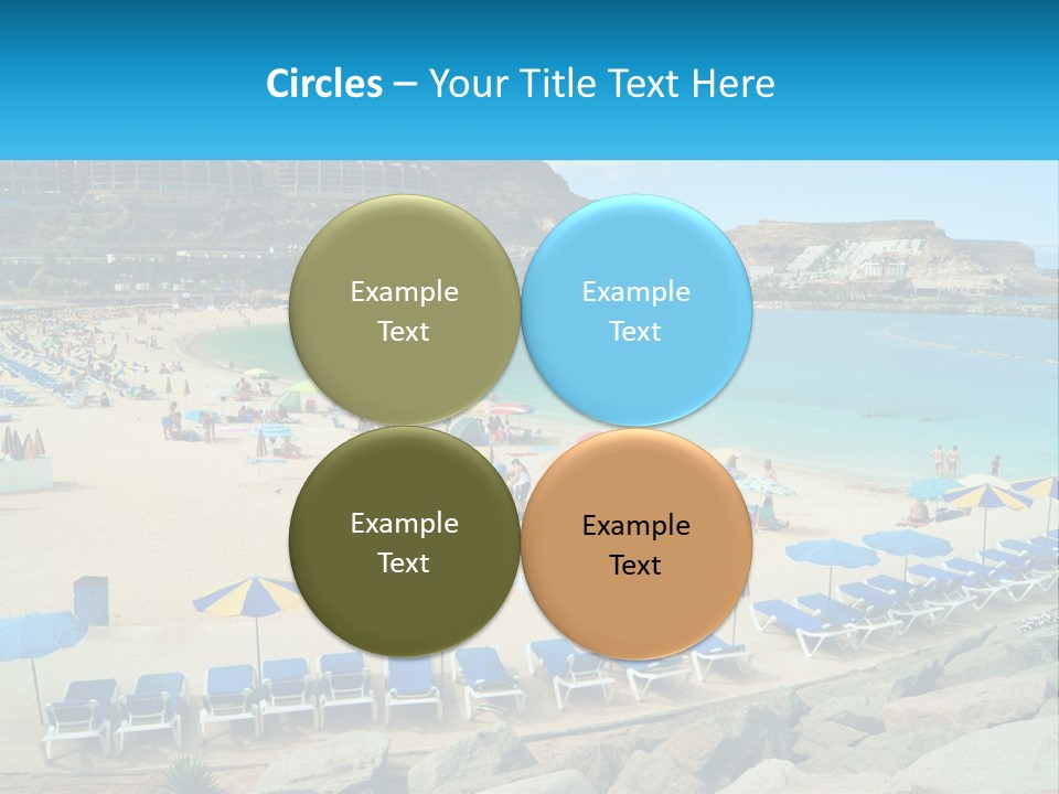 A Group Of People Sitting On Top Of A Sandy Beach PowerPoint Template