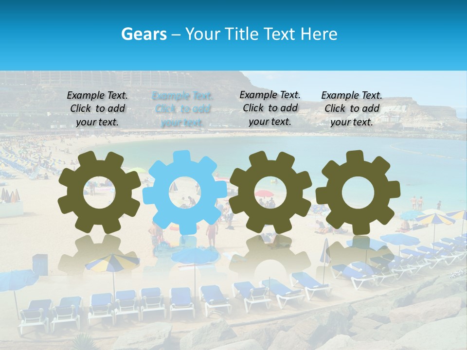 A Group Of People Sitting On Top Of A Sandy Beach PowerPoint Template