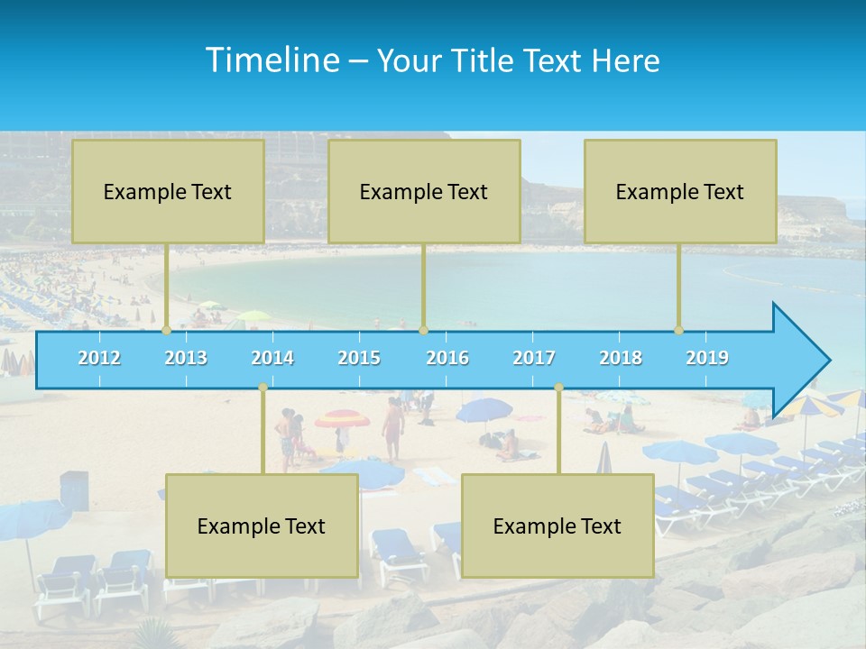 A Group Of People Sitting On Top Of A Sandy Beach PowerPoint Template