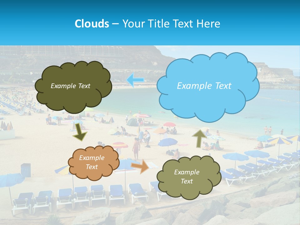 A Group Of People Sitting On Top Of A Sandy Beach PowerPoint Template