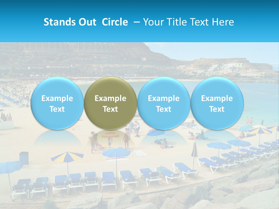A Group Of People Sitting On Top Of A Sandy Beach PowerPoint Template