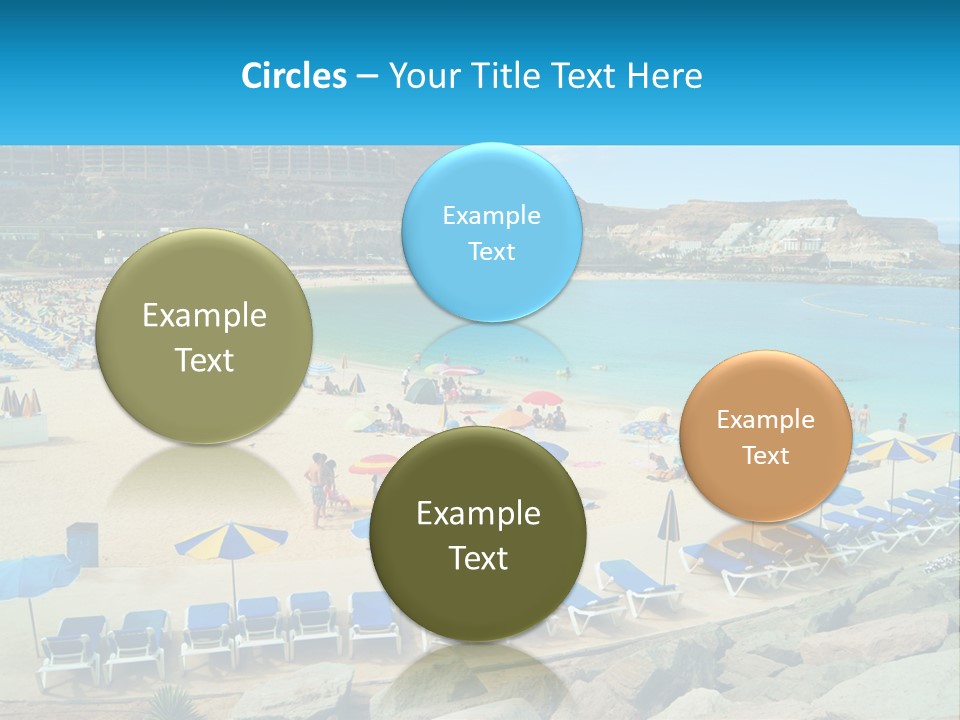 A Group Of People Sitting On Top Of A Sandy Beach PowerPoint Template